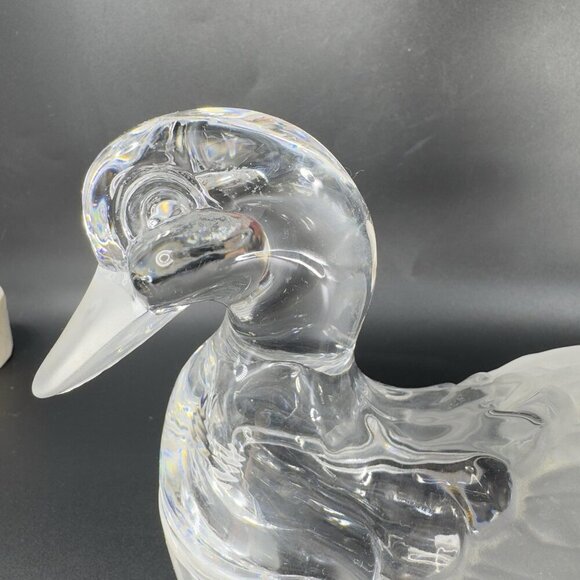 Shannon Crystal Duck Lidded Mallard Candy Dish Frosted Accents by Godinger Clear - Picture 7 of 16